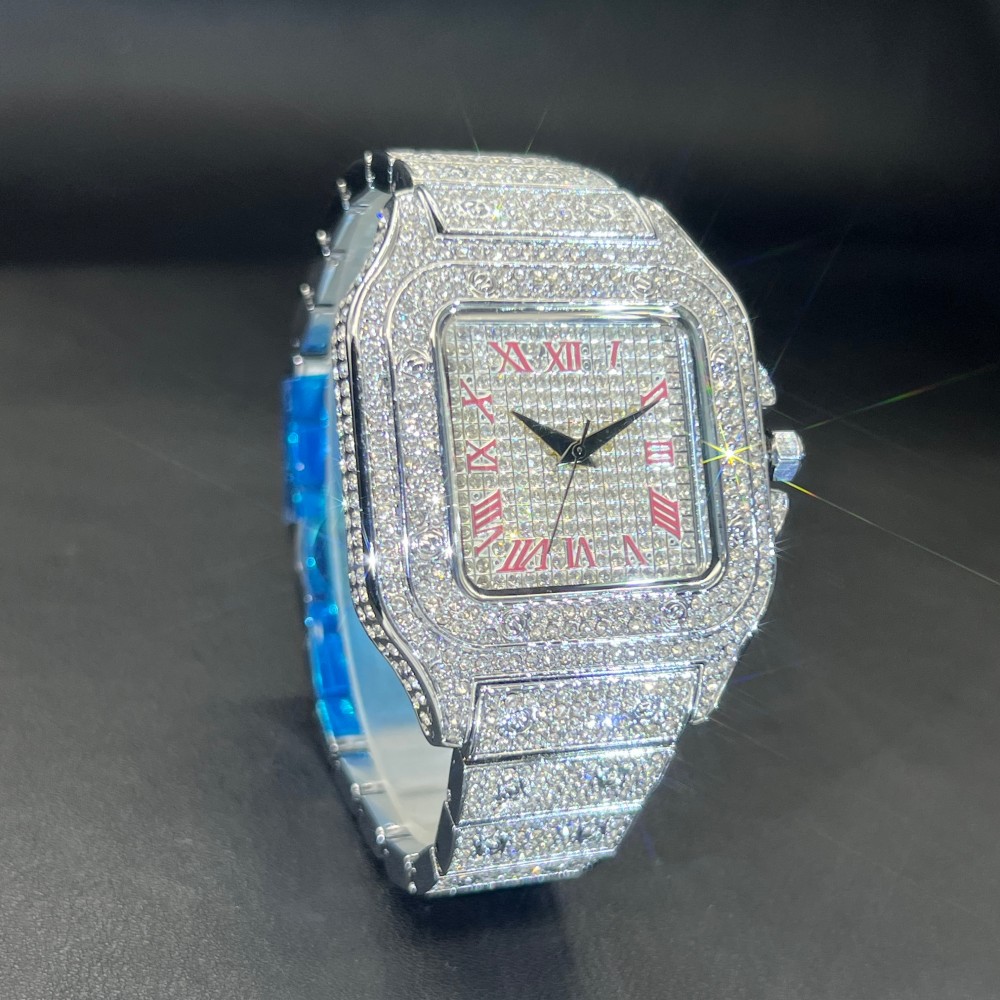 MISSFOX Iced Out Men Watch Squ - Luxury Watch Iceberg 评论和价格