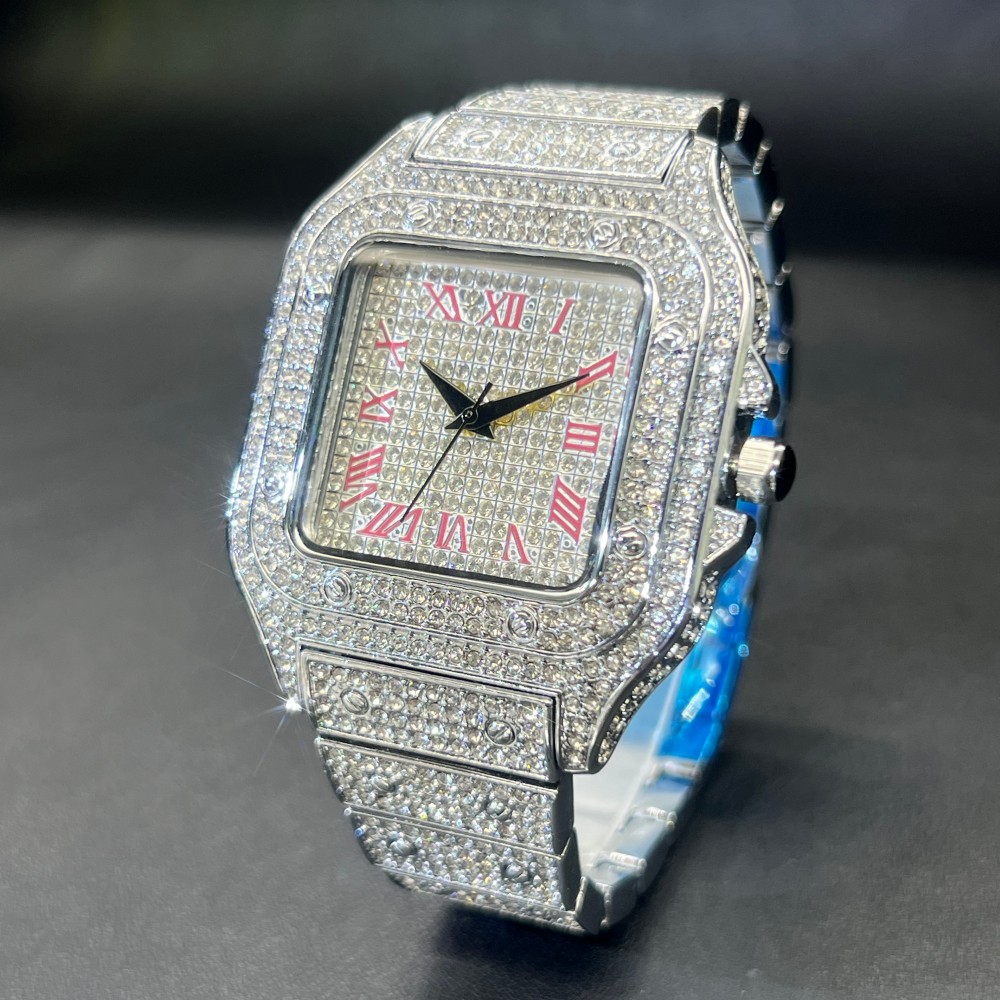 MISSFOX Iced Out Men Watch Squ - Luxury Watch Iceberg 评论和价格
