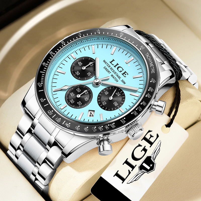 LIGE Top Brand Luxury New Men  - Luxury Watch Magazine 评论和价格
