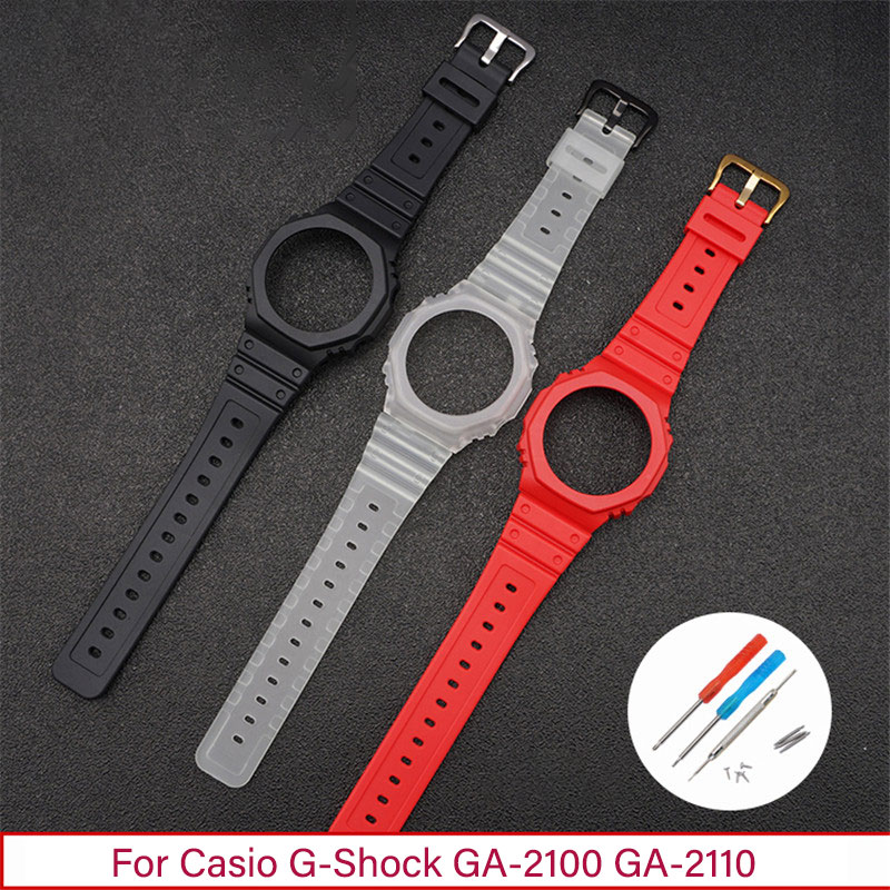 Resin Strap + Case For Casio G - Casio Watch G-Shock Ga-2100 评论和价格